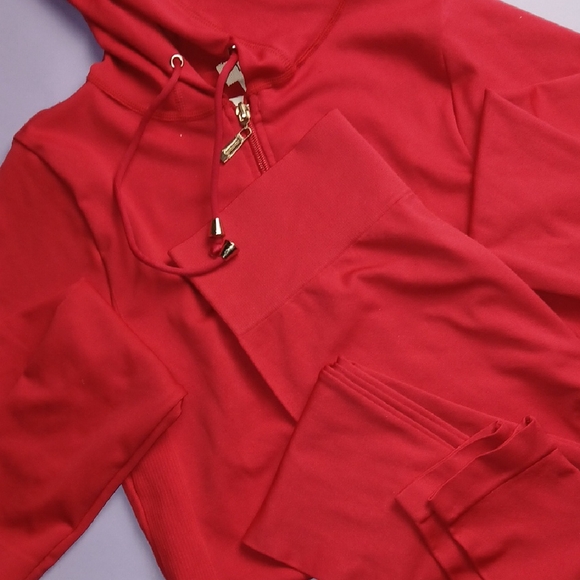 Love J Red and Fitted Raglan Hoodie Set - Picture 4 of 14